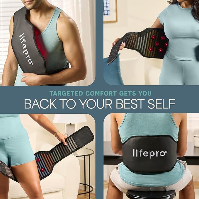 Lifepro Red Light Therapy Belt – Infrared Red Light Therapy for Body, Back Pain and Shoulder - 660nm & 850nm Near Infrared Heating Pad – Adjustable & Portable for Wellness & Relaxation