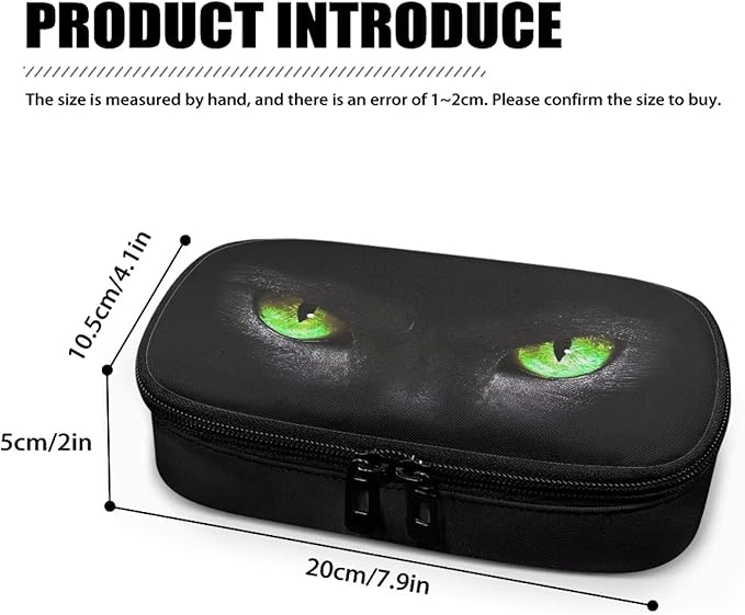 Black Cat Green Eyes Diabetic Supplies Travel Case Glucose Meter Storage Bag Insulin Pen & Medication Carrying Case for Test Strips, Lancets, Syringe, Needles, Easy to Use