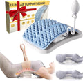Pneumatic Back Stretcher For Lower Back Pain Relief - Stepless Air-Adjustable Lumbar Support Board With Extra-Wide Panel & Spinal Decompression Muscle Relaxation Spine Stretcher Back Cracker(Blue)