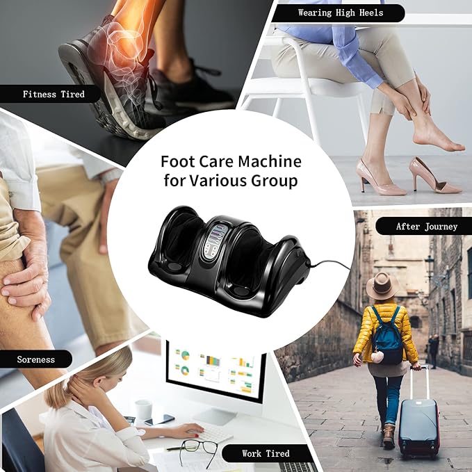 Giantex Shiatsu Foot Massager Machine for Feet, Leg Calf Ankle, Relieve Pain Spa Gift Deep Kneading Rolling Massage, Electric Shiatsu Foot Massager w/Remote, 4 Modes, Black