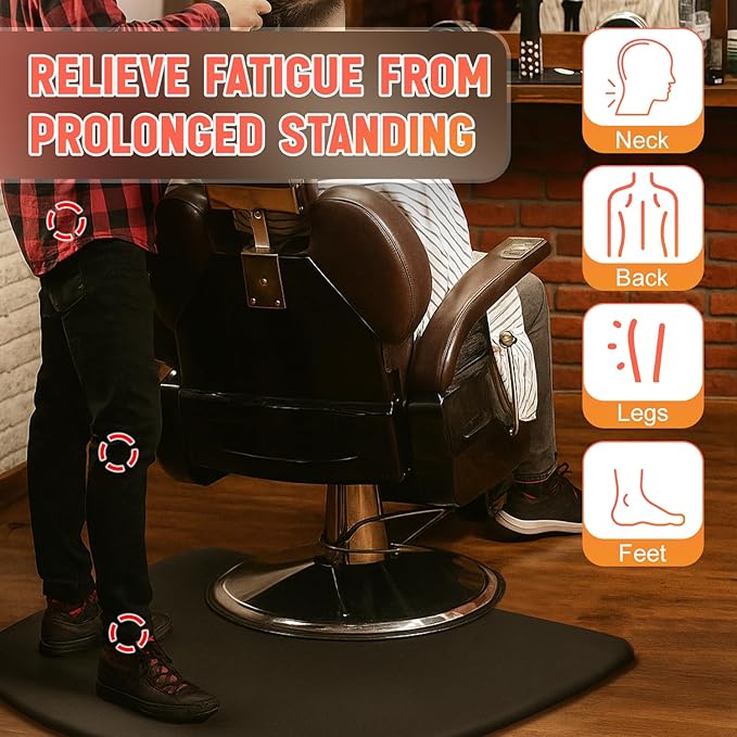 5' x 3' 7/8" Thick Barber Salon Anti Fatigue Floor Mat