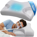 CPAP Cervical Pillow for Side Sleepers – Reduce Mask Air Leaks & Pressure, Ergonomic Neck Support for Pain Relief, Dual-Height Memory Foam Pillow with Cooling Cover for Side, Back & Stomach Sleepers