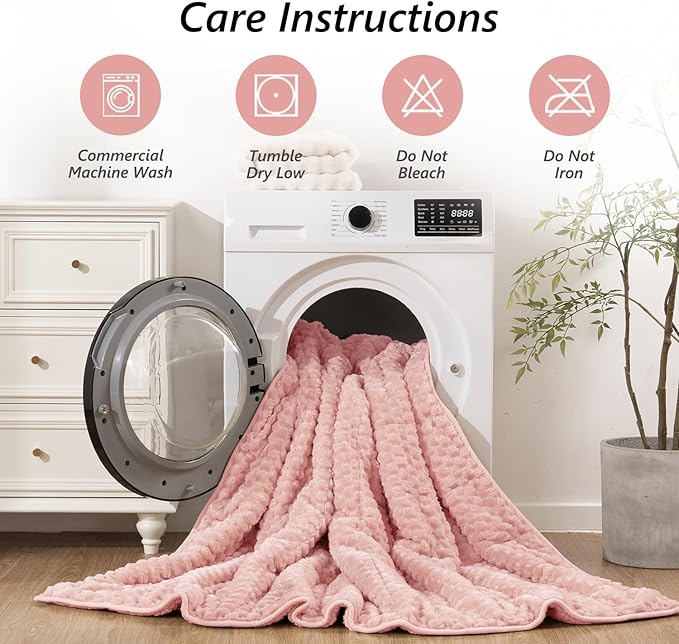 Mr. Sandman Weighted Blankets for Adults Queen Size 15lbs, Warm Sherpa Fleece Throw Blanket for Sleep and Calm, Soft Cozy Heavy Bed Blanket with Jacquard Flannel, 60 x 80 Inches, Pink