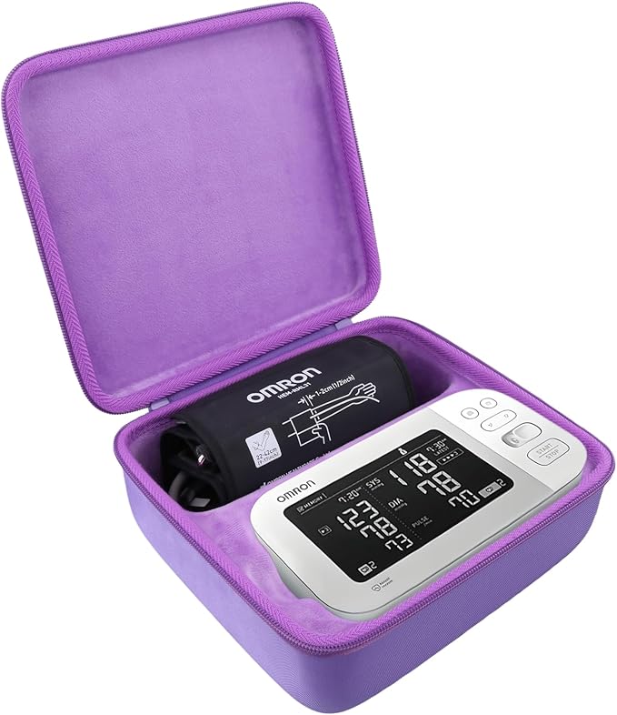 co2CREA Hard Case Replacement for OMRON Platinum BP5450 / Platinum BP5465 / OMRON Gold BP5350 / Gold BP5360 Upper Arm Blood Pressure Monitor, Purple