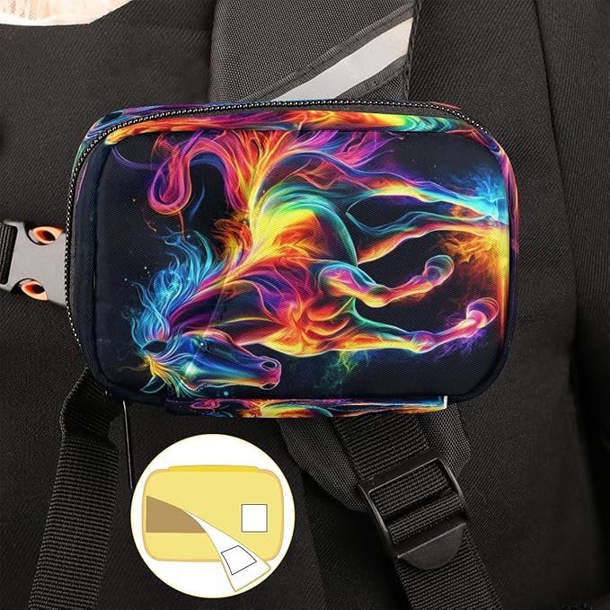 Neon Color Animal Horse Travel Pill Organizer Box Weekly Portable Pill Case Daily Pills 7 Day Small Birth Control Pills Container Removable Compartments for Medicine Vitamins Fish Oil