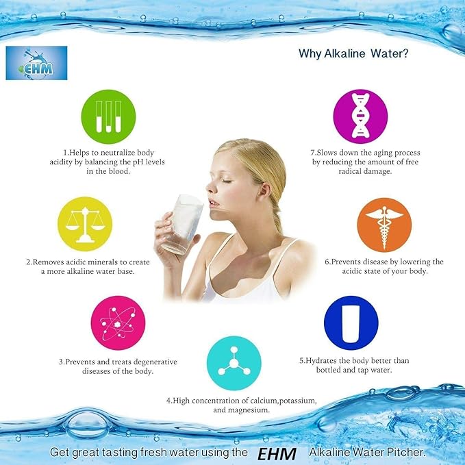 EHM Ultra SureFlow 2 Pack Filter Replacement Cartridge for EHM Ultra Premium Alkaline Mineral Water Ionizer Pitchers, Filters fits Ultra 3.5L, 3.8L Pitcher