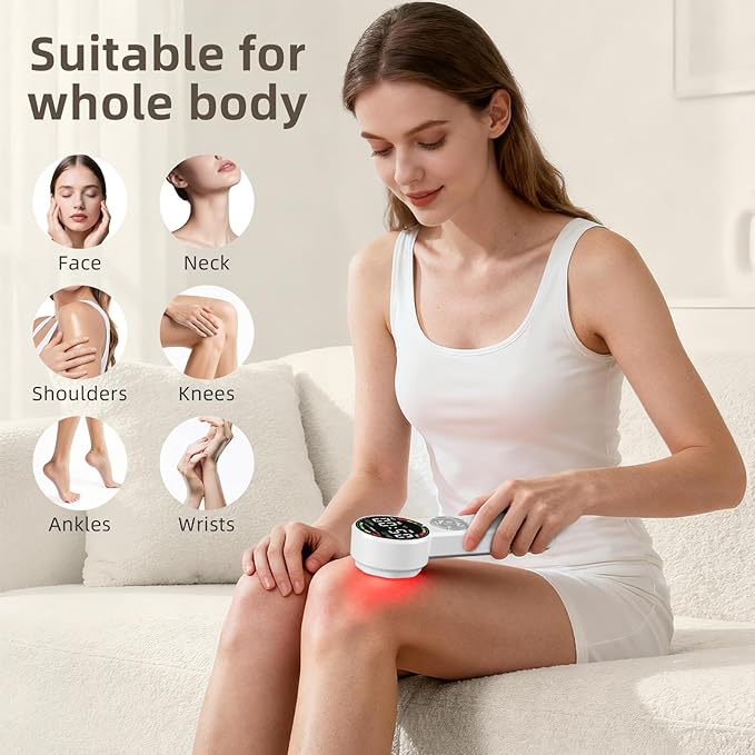 Handheld Red Light Therapy Device – Near Infrared Wand for Face & Body with 5 Modes and 21 LEDs, Portable Red Light Therapy for Knee, Shoulder, Back, Joint and Muscle Pain Relief, for Pets