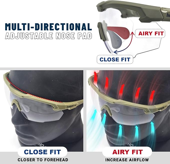 HTS HUNTERSKY Ballistic Tactical Shooting Glasses ANSI Z87+ UV400 Protective Eyewear