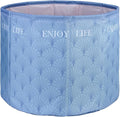 Portable Bathtub for Adults, Collapsible Freestanding Bathtub for Shower, Hot Ice Bath Tubs with Thickened Thermal Foam to Keep Temperature, PVC Outdoor Soaking Tub (Blue)