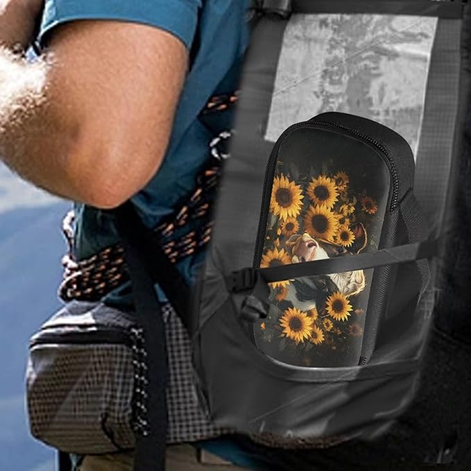 Cow Sunflowers Insulin Cooler Travel Case with Handle Waterproof Portable Medication Insulated Diabetic Carrying Cooling Bag for Insulin Pen, Needles, Travel and Daly Life Use