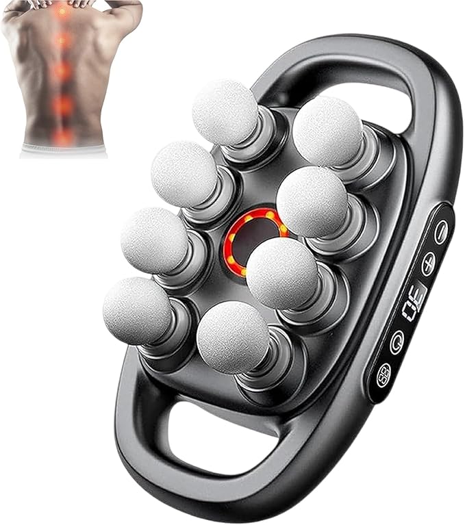 16-Drive 8-Head Massage Gun Set,Massage Gun with 16 Attachments & Red Light Therapy - Quiet 8-Speed Muscle Massager for Back,Legs,Full Body Pain Relief,Recovery and Relaxation (Black-8)