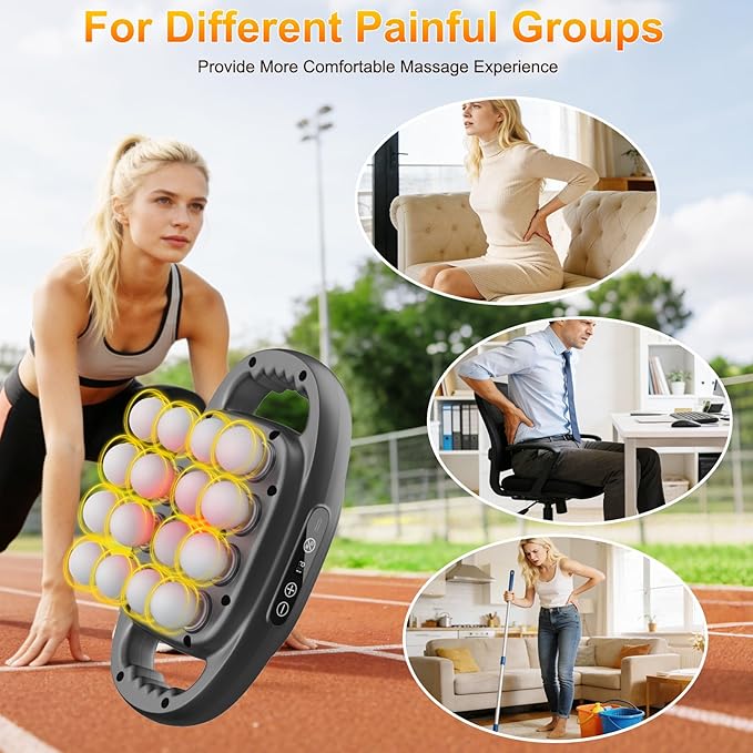 16-Head Massage Gun, Deep Tissue Percussion Massager with 9 Modes & 9 Intensities,Quiet Back Massager Pain Relief for Back, Shoulders,Legs,2600mAh Battery Electric Massage Tools