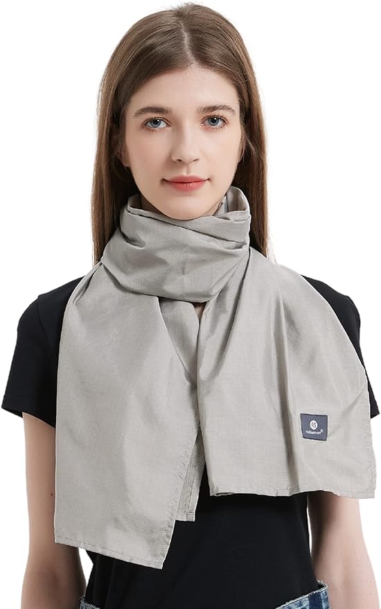Radia Smart® EMF Protection Scarf, Silver Fiber Fabric, RF Blocker Radiation Protection, 5G, WiFi, Cellular, Bluetooth. High Shielding Efficiency. Multiple Ways To Wear.