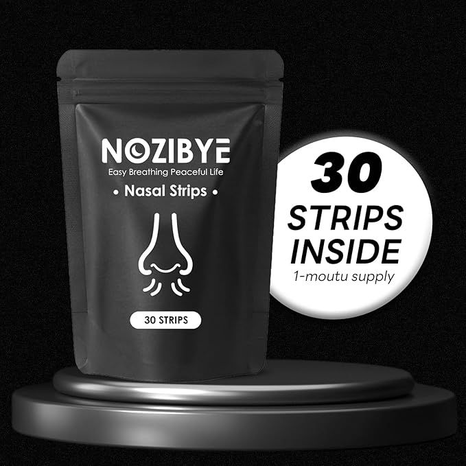 Nose Strips for Breathing | Anti Snore & Better Sleep (30 Count, Black) - Nasal Strips for Breathing, Stop Snoring, Clear Airways