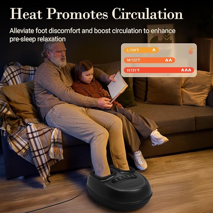 FSA Eligible HSA Foot Massager for Neuropathy, [2026 Upgraded] - Feet Massager with Heat, Compression, 3D Deep Kneading Relief for Foot Fatigue Relief & Neuropathy, Birthday Gifts for Women, Men
