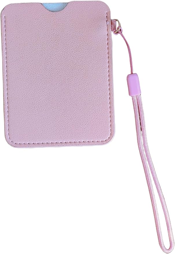 Birth Control Pill Case Holder Credit Card Sleeve Slim Wallet PU (pink heart)