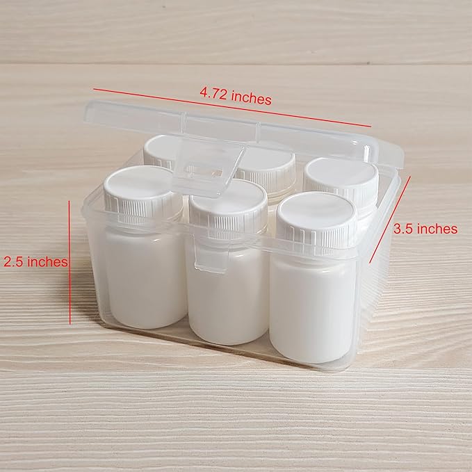 Plastic Empty Pill Bottle Organizer Medicine Vitamin Chemical Containers with Lables Caps (40ml)