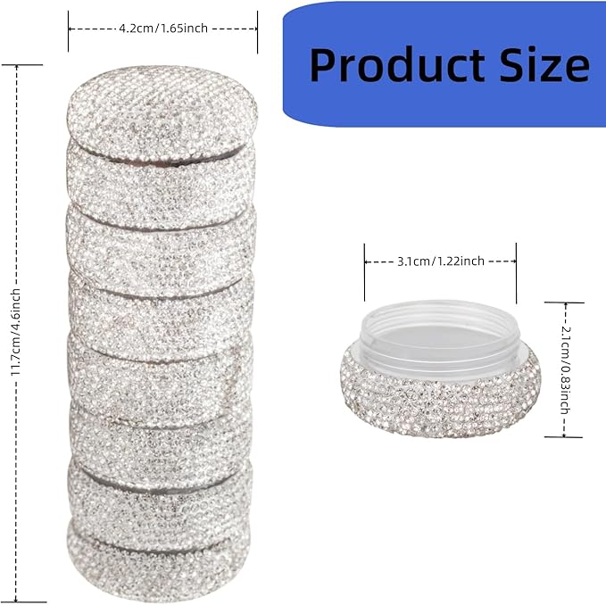 Pill Organizer Travel Medicine Supplement Organizer Weekly Pill Box 7 Day Daily Vitamin Cases Portable Stackable Pill Caddy for Women(Light Blue)