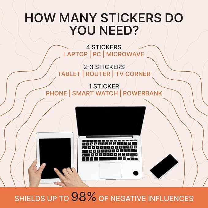 Effective Cell Phone Protection Stickers 5 pcs | Round Shungite Stickers for Gadget Protection Blocking | Polished Shungite Stone Plates | Carbon Chip Smart Guard Protector Shield S022