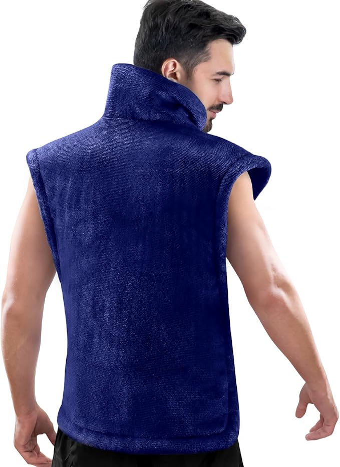 RENPHO King Size Heating Pad for Back, Birthday Gifts for Mom Wife Men, FSA Eligible, 24"x37" Large Weighted Electric Heat Pad for Neck and Shoulders, ETL Certified, Midnight Blue