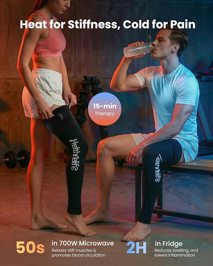 Entire Leg LCE Pack Wrap with Strap and Cutting-Edge Cooling Gel for Cold Therapy, Full Leg LCE Pack for Muscle Soreness & Pain from Foot, Calf to Thigh After Post-Surgery