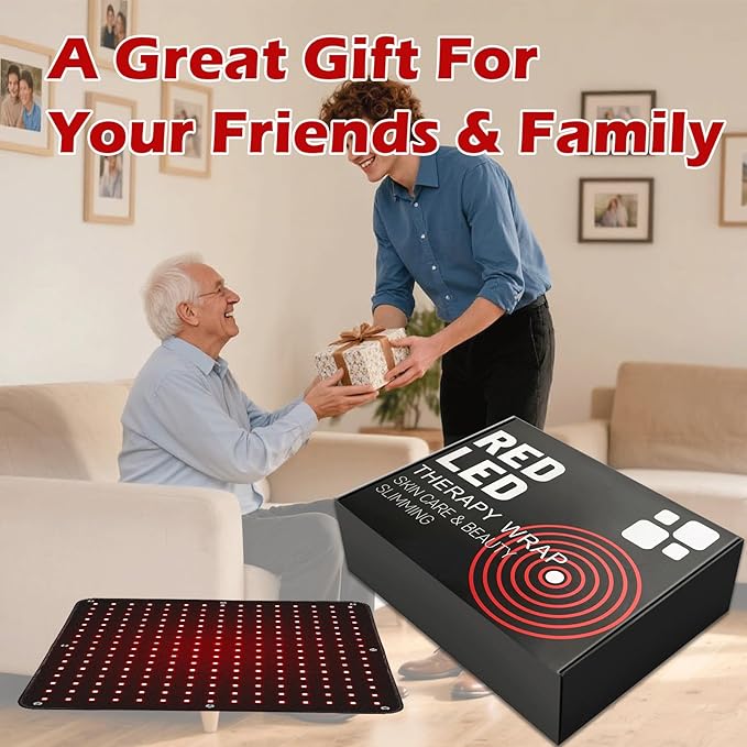 18" x 18"Red Light Therapy Mat for Body, 255 LEDs 660nm 850nm Infrared Light Therapy Heating Pad with Car Charger Plug for Back Knee Joints 50w 10Hz/40Hz Pulse Mode