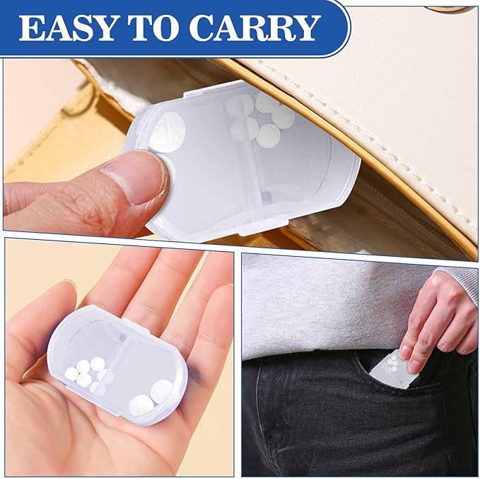 4PCS Pill Case for Purse Small Pill Organizer Portable Travel Daily Pill Containers AM & PM Mini Pill Box Vitamin, Fish Oil, Supplement Holder