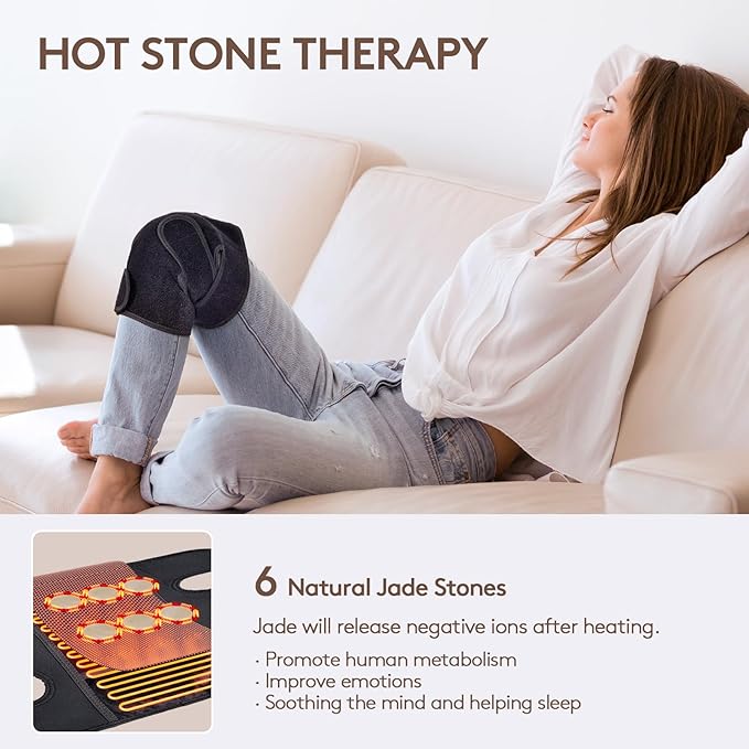 UTK Far Infrared Heating Pads for Knee Pain Relief, Heated Knee Brace Wrap with 6 Jade Stones & 3 Heat Settings & Auto Shut Off, Knee Heating Pad for Knee Pain & Stress Relief