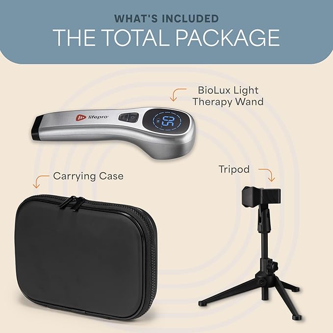 Lifepro Infrared & Red Light Therapy for Body Joints & Muscles Wellness Support, Portable Red Light Therapy Device, Near Infrared Light Therapy for Body & Face - Use 3 wavelengths