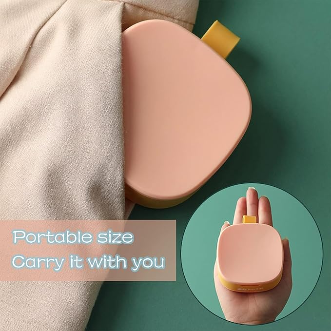 INVODA Pill Organizer 3PCS Weekly Pill Case for Purse Pill Container 4 Compartment Portable Travel Pill Box for Pills Vitamin Fish Oil