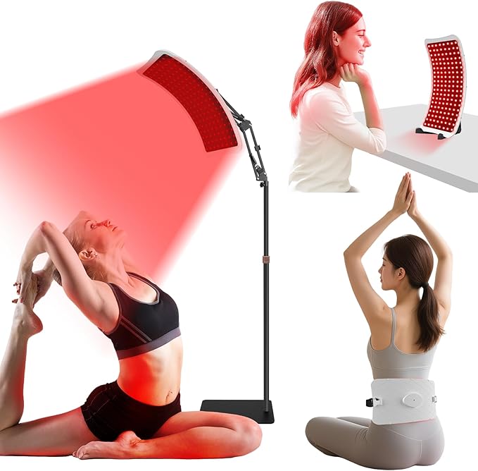 Red Light Therapy Device – 660nm Red & 850nm Infrared LED Therapy Lamp for Face and Body, Versatile Design with Stand, Legs & Strap, Well-Made and Easy to Use(White)