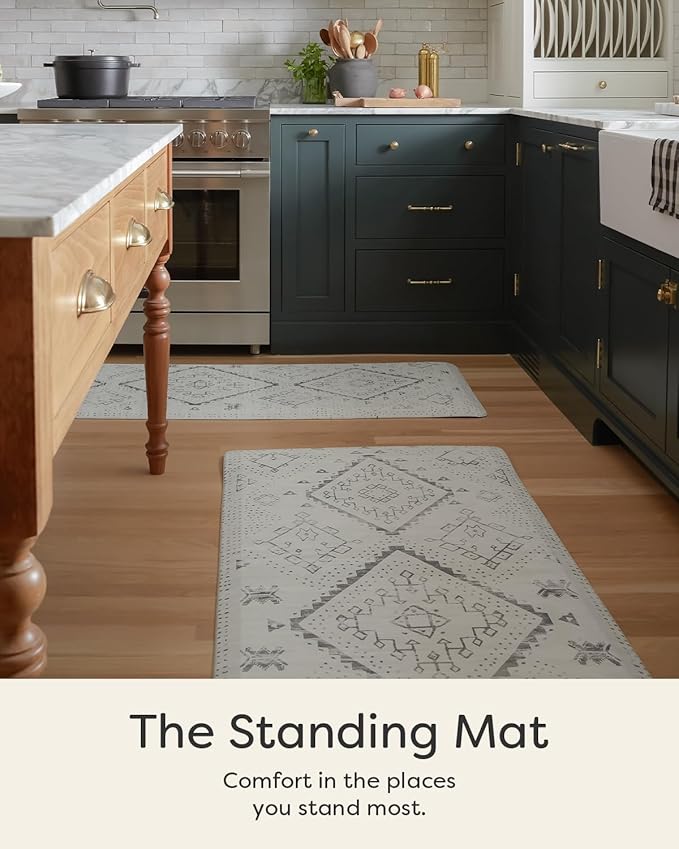 House of Noa Nama Standing Mat – Anti-Fatigue Cushioned Kitchen Mats for Floor | Ergonomic Bounce-Back Foam Kitchen Mats | Anti-Fatigue Mats for Kitchen & Standing | Ula Avalon | 22" x 36"