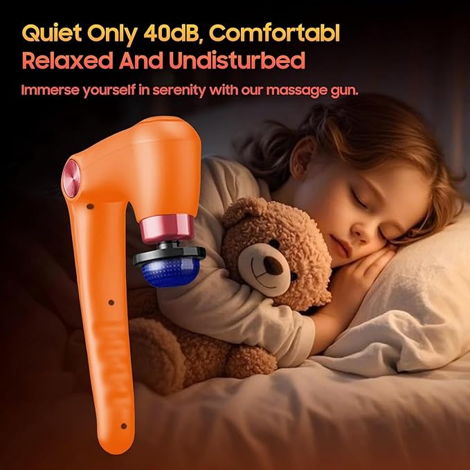 Massage Gun with 10 Replacement Heads, Massage Gun with Heat, Back Massager for Pain Relief Deep Tissue, Massager for Shoulder & Back Muscle Recovery, (Orange)