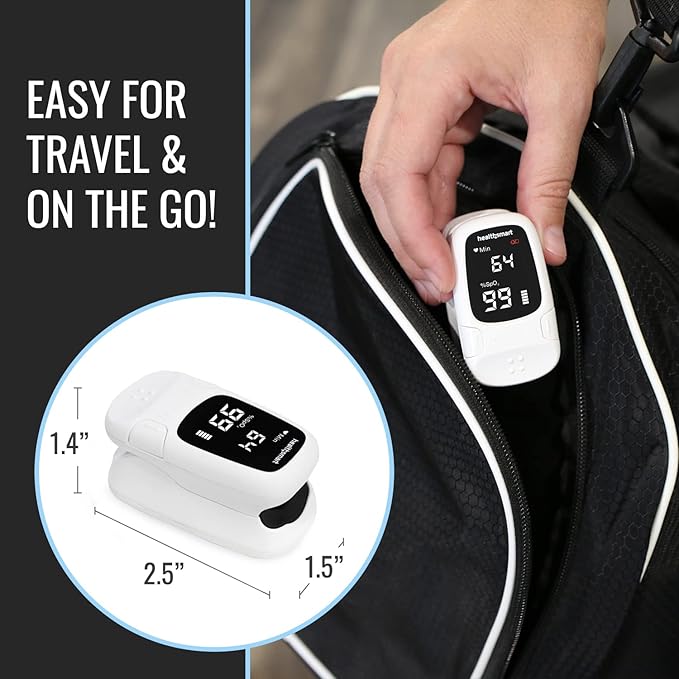 HealthSmart Digital Fingertip Sport Pulse Oximeter, Fast Results, Clinically Accurate, Easy-To-Read LED Display, Auto-Shutoff