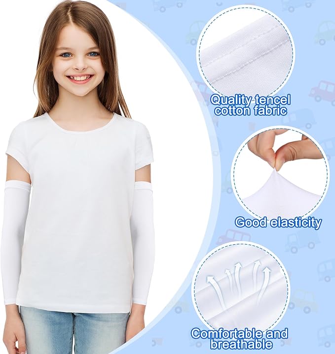 Eurzom 8 Pairs Eczema Sleeve for Kids Toddler Elastic Arm Sleeves Soft and Does Not Hurt the Skin UV Protection