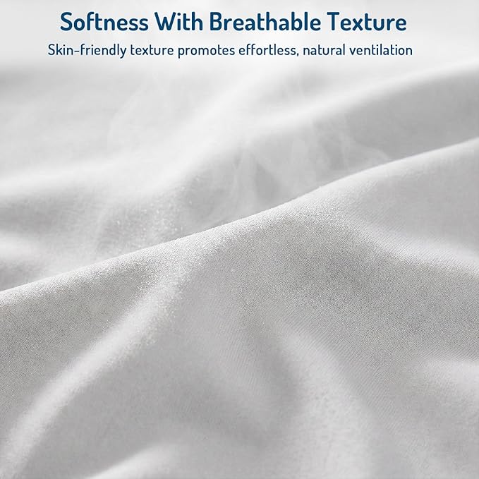 Degrees of Comfort Coolmax® Cooling Bed Sheets Twin XL Size for Hot Sleepers, Moisture Wicking Sheet Set for Night Sweats, Deep Pocket, Ultra Soft, Cozy for All Seasons, White 3 Pieces