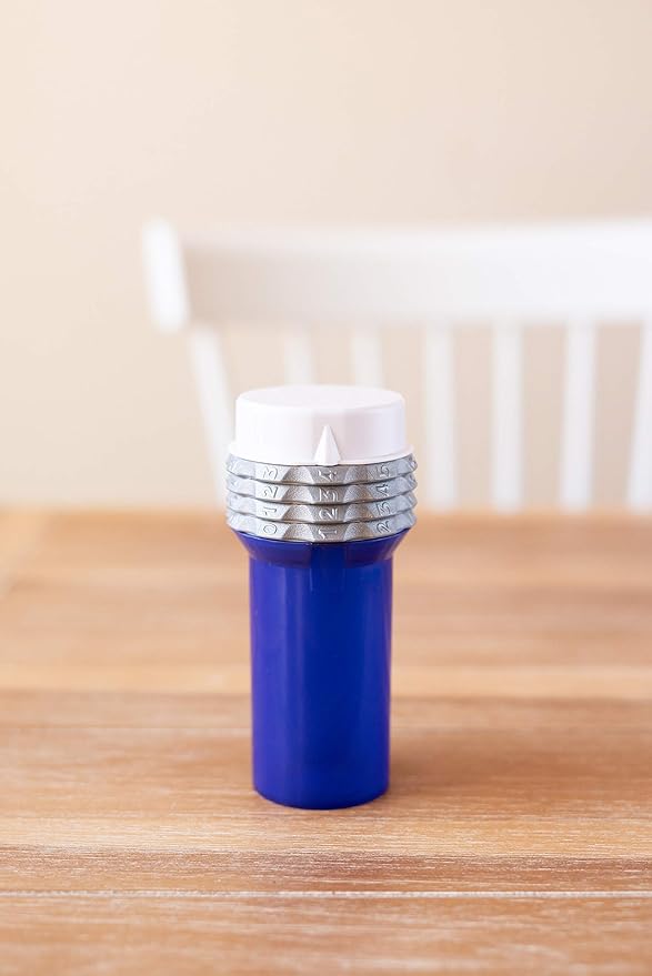 Safe RX Large Locking Pill Bottle | Combination Lock | Secure Medication or Small Valuable Items | Certified Child-Resistant, Senior-Friendly | 5.4″ x 2″ (1-Pack) Blue