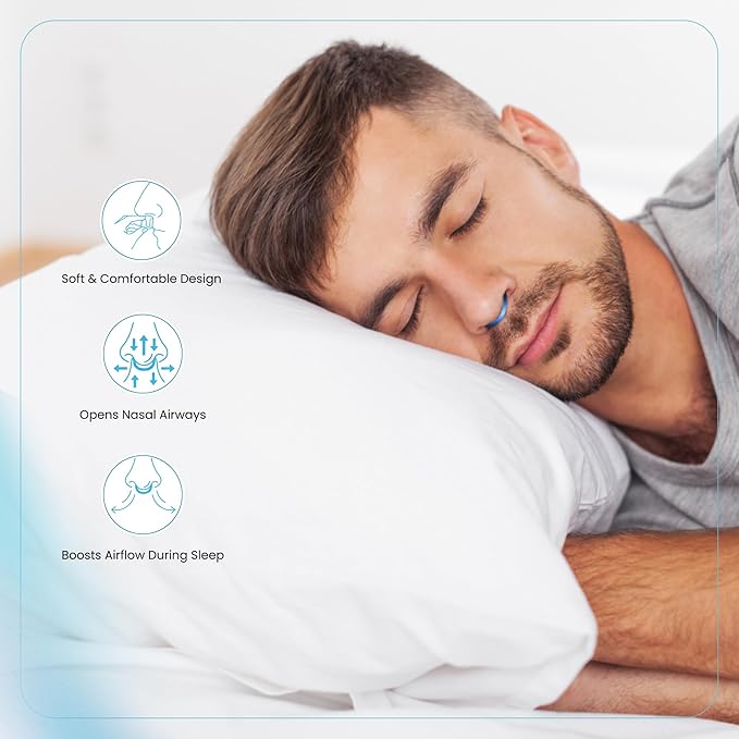 Nasal Dilators for Sleeping – Nose Opener & Nose Breather (4 Sizes S/M/L/XL) Internal Anti Snoring Nose Vents – Soft Silicone Nasal Expander for Better Airflow & Night Breathing