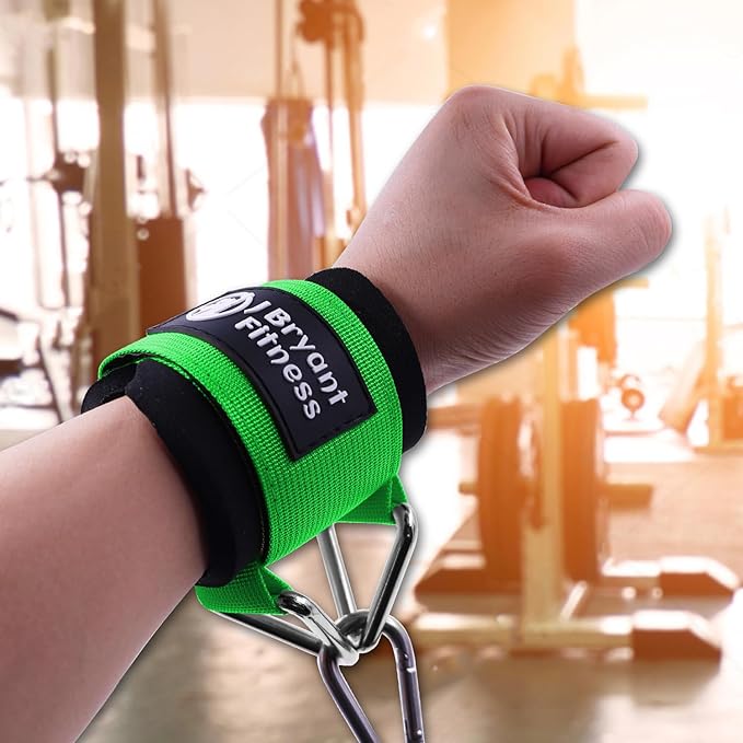 J Bryant Fitness Wrist Cuffs for Cable Machines – Heavy Duty Adjustable Wrist Straps with 7mm Neoprene Padding for Strength Training, Pull Exercises, and Forearm Support