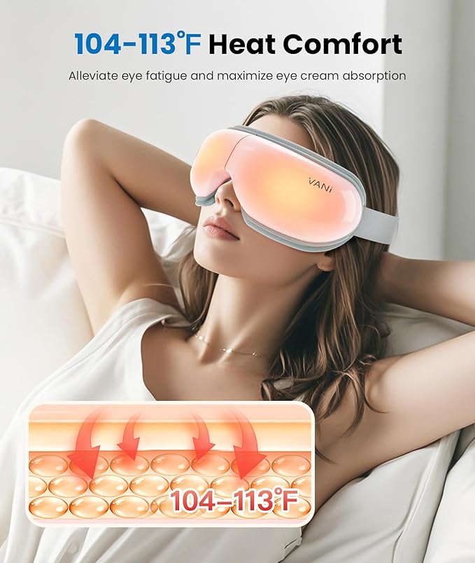 VANI Eyeliber 2 Plus Eye Massager with Remote, Valentines Day Gifts for Him Her Birthday Gifts for Men Women, Headache Massager for Migraines, Heated Eye Mask for Reducing Eye Strain and Dry Eyes