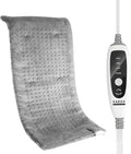 Heating Pad for Back,4lb Weighted Heating Pads for Pain Relief & Cramps,Moist Heat Pads for Neck,Shoulder,Knee, Leg,Birthday Gifts for Women,Men,12"×24",4 Heat Settings, Auto Off, Light Grey