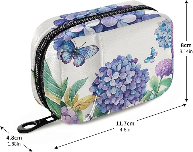 Travel Pill Case Spring Flowers Floral Weekly Small Pill Box 7 Day Pill Box Pill Organizer Bag