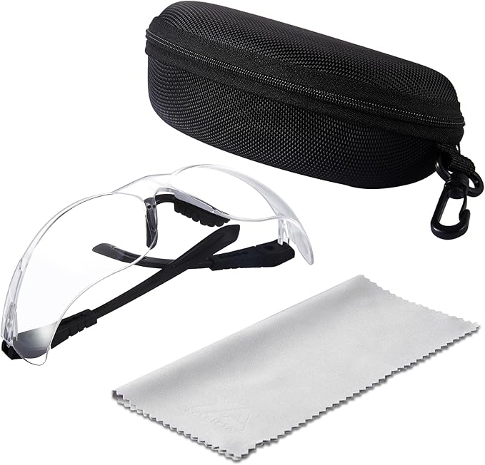 xaegistac Shooting Glasses Anti-fog Shooting Range Eye Protection, Adjustable Safety Glasses with Zipper Hard Case