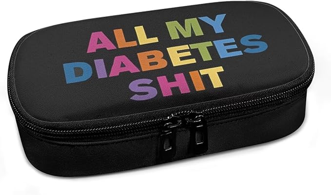 Rnyleeg All My Diabetes Shit Diabetic Supplies Diabetic Travel Bag Insulin Pen Cooler Travel Case Expandable Insulated Diabetic Bag for Insulin Pens
