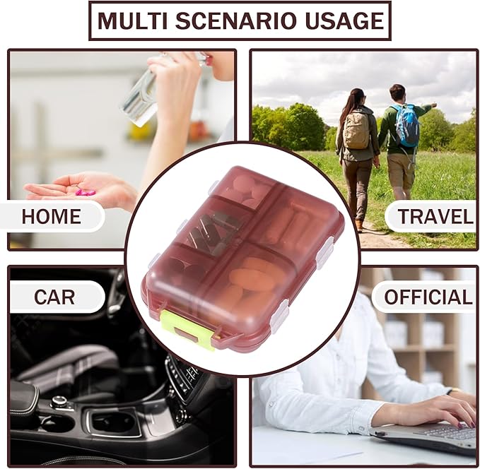 5PCS Travel Pill Organizer Portable Pocket Pill Case Small Pill Box for Purse Medicine Organizer Have 10 Compartments Storage Vitamin Fish Oil by INVODA (5 Pack+Lables)