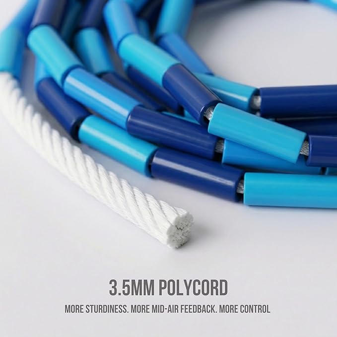 Elevate Rope Professional Beaded Jump Rope - 3m Adjustable, Quality Beads & Poly Cord - For Freestyle, Cardio & Tricks - All Levels & Indoor/Outdoor Use