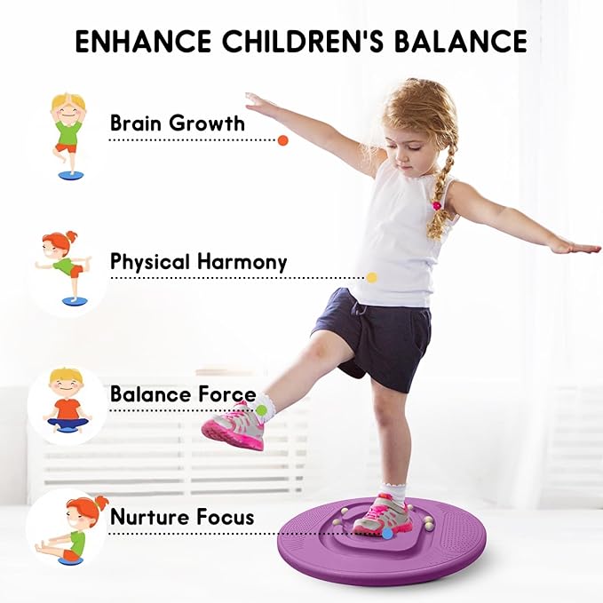 Kids Maze Balance Board - Wobble Trainer for Ski Surf Snowboard, Non-Slip Sensory Rocker Ages 3-12, Core Therapy & Skate Prep