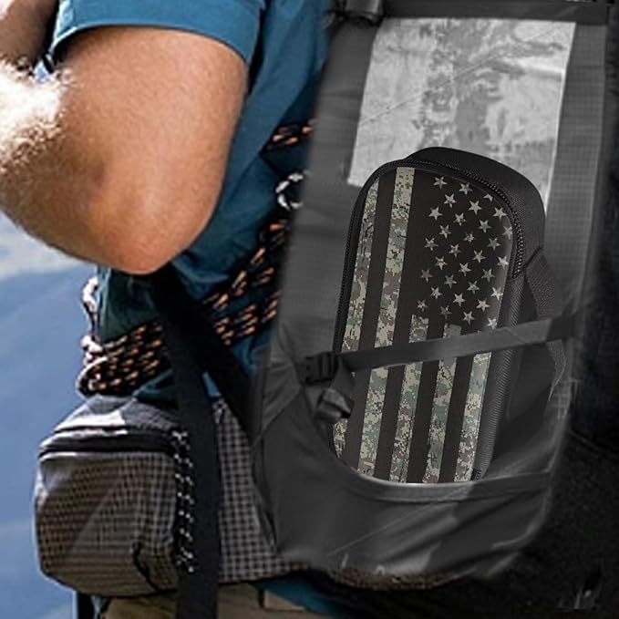Rnyleeg American Flag Diabetic Bags for Supplies Army Green Camo Insulin Cooler Travel Case Portable Diabetic Travel Case for Insulin Pens Diabetes Supply Case with Handle