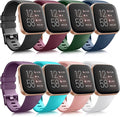 8 Pack Sport Bands Compatible with Fitbit Versa 2 / Fitbit Versa/Versa Lite/Versa SE, Classic Soft Silicone Replacement Wristbands Straps for Fitbit Versa 2 Smart Watch Women Men (8 Pack C, Large)