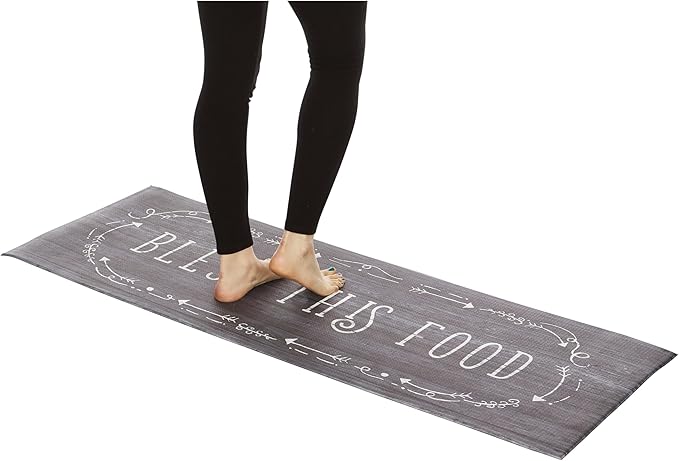 J&V TEXTILES Kitchen Mat Cushioned Anti Fatigue Floor Mat,19.6"x55", Thick Non Slip Waterproof Kitchen Rugs and Mats, Standing Mat for Kitchen,Floor,Home,Office,Desk,Sink,Laundry (Love Grows Here)